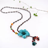Long sweater chain cowhide flower pendant – Jewelry Gift Ideas — 6