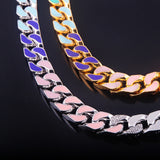 Rap Hip Hop Seven Colored Diamond Cuban Necklace – Jewelry Gift Ideas — 2