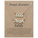 Angel Lucky Number Set Clavicle Card Necklace – Jewelry Gift Ideas — 9