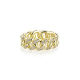 Cuban Chain Ring Inset Zircon Plating Hip Hop Rings – Gifts for Her — 3