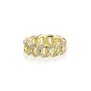 Cuban Chain Ring Inset Zircon Plating Hip Hop Rings – Gifts for Her — 3