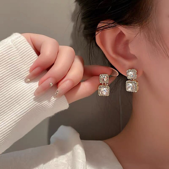 Personalized Fashion Diamond Square Earrings Hot – Stylish Gifts — 1
