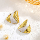 Drop Oil Triangle Striped Ear Studs Minority Fashion – Stylish Gifts — 2