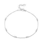 Silver Bracelet Square White Zirconium Bracelet – Jewelry Gift Ideas — 2