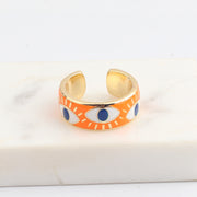 Trendy Hip Hop Women's Gold Plated Drip Oil Eye Ring – Gifts for Her — 3