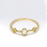 14K Yellow Gold Inlaid Navy Green Olive Ring – Small Gift Ideas — 5