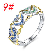 Popular Color Micro Inlay Heart-Shaped Ring – Practical Gifts — 11