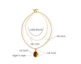 Natural Tigereye Double-layer Necklace Temperamental – Stylish Gifts — 8