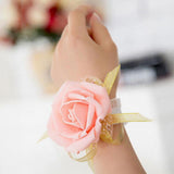 4 Colors Bridesmaid Silk Rose Corsages Hand Flower – Gifts for Her — 3