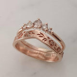 Simple Diamond V-shaped Wreath Ring – Everyday Gifts — 4