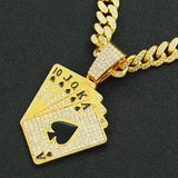 Diamond-embedded Poker Pendant Necklace – Jewelry Gift Ideas — 4