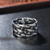 Personalized Retro Woven Extra Wide Ring – Birthday Gifts — 5