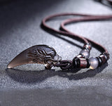 Natural Icy Obsidian Wolf Tooth Pendant Men's – Jewelry Gift Ideas — 2