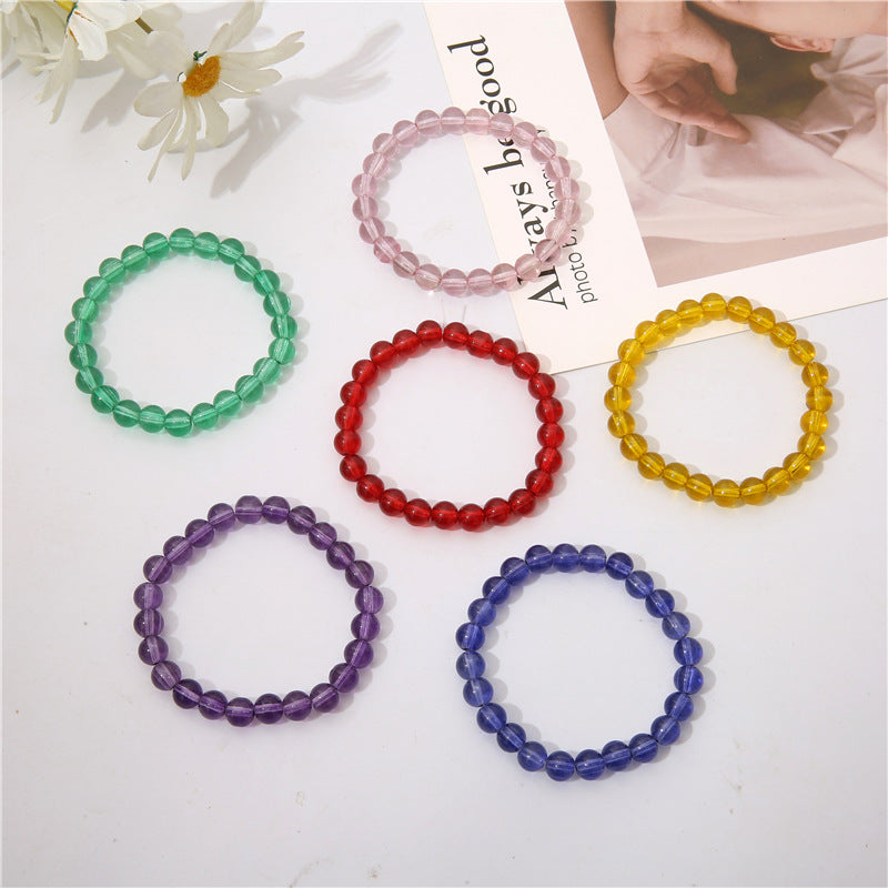 Solid Color Transparent Glass Bracelet – Jewelry Gift Ideas — 1