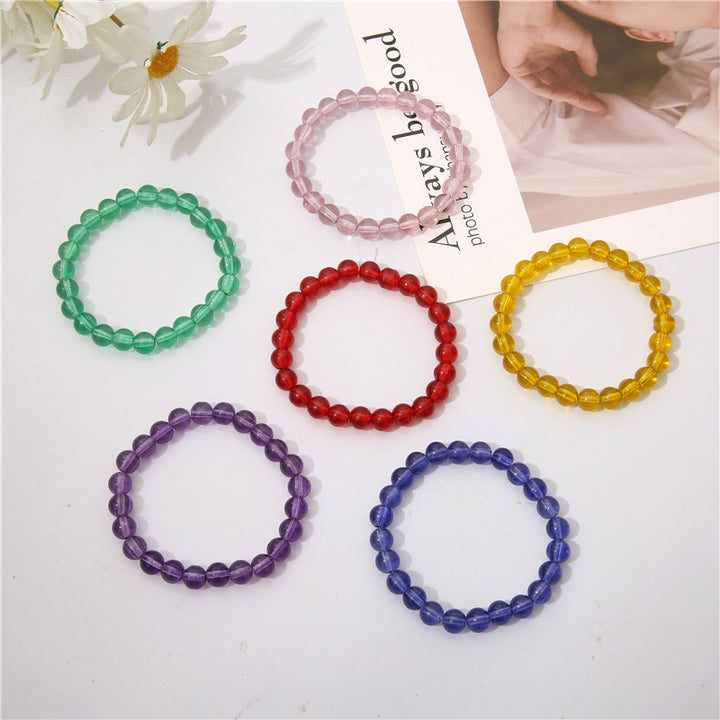 Solid Color Transparent Glass Bracelet – Jewelry Gift Ideas — 1