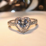 Heart Shaped Main Drill Imitates Mosangshi Ring – Birthday Gifts — 4