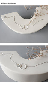 925 Sterling Silver Double Circle Round Bracelets – Birthday Gifts — 3