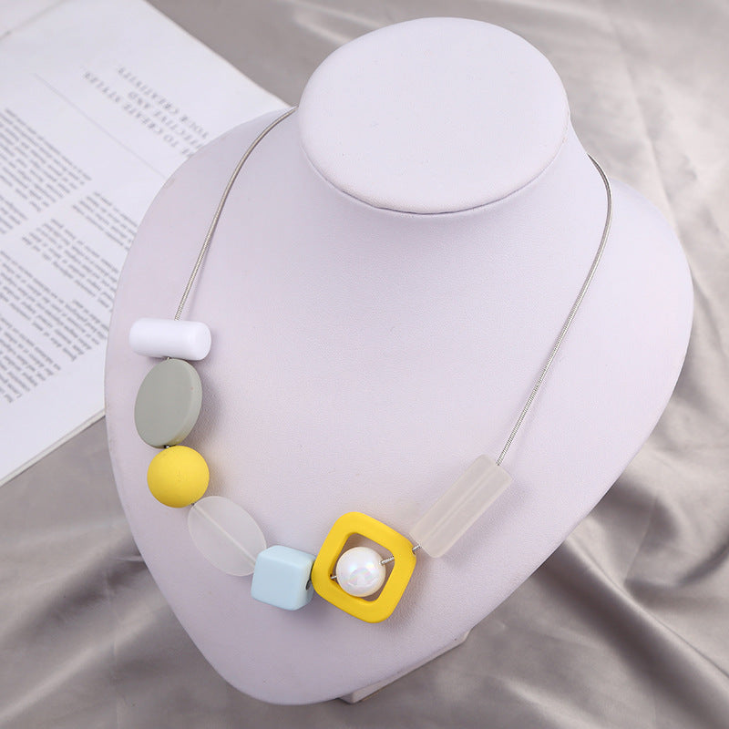 Resin necklace sweater chain – Jewelry Gift Ideas — 1
