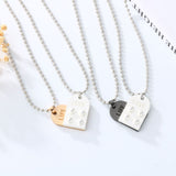 A Pair Of Simple Alloy Stitching Heart Necklaces – Small Gift Ideas — 2