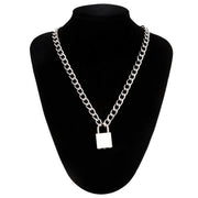 Punk Chain Lock Pendant Necklace Women Men Hip – Jewelry Gift Ideas — 1