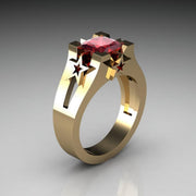 Plated Sapphire Engagement Simulation Diamond Ring – Gifts for Couples — 12
