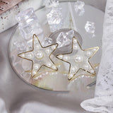 S925 Pearl Stitching Earrings Peach Heart Star Stud – Gifts for Her — 4