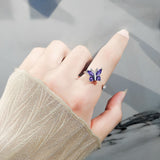 Rotatable Zircon Butterfly Ring For Women – Gifts for Her — 5