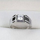 Ring S925 Silver Male Mouth Simple Simulation Diamond – Gifts for Him — 3
