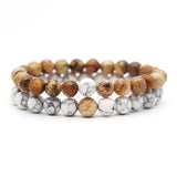 Turquoise Natural Stone Yoga Couple Set Bracelet – Jewelry Gift Ideas — 14
