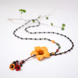Long sweater chain cowhide flower pendant – Jewelry Gift Ideas — 3
