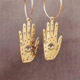 Fashion Personality New Palmistry Golden Earrings – Stylish Gifts — 1