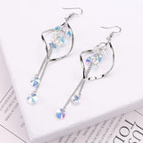 Wavy long crystal earrings – Meaningful Gifts — 6