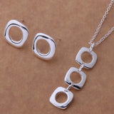 Silver Plated Set Korean Fashion Square Earring – Jewelry Gift Ideas — 1
