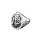 Cross Heart Retro Titanium Steel Ring – Gift Ideas — 4