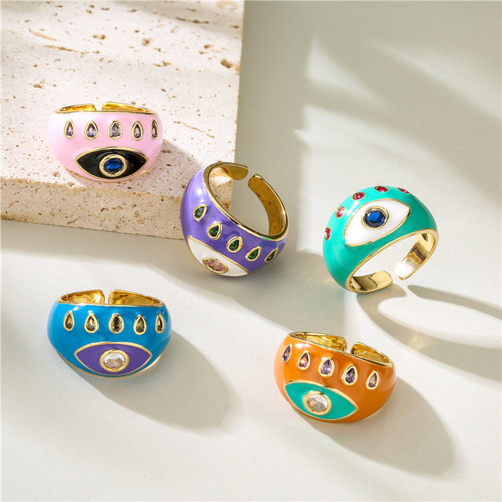 Fashion Oil Dripping Geometric Ring – Stylish Gifts — 1