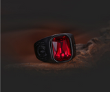 Vintage Red Stone Black Ring For Men Women Punk Gothic – Gifts for Him — 4