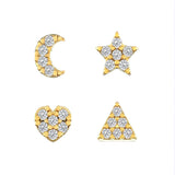 Flower Diamond-encrusted Overlay Wear Stacked Earrings – Stylish Gifts — 6