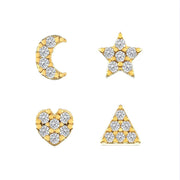 Flower Diamond-encrusted Overlay Wear Stacked Earrings – Stylish Gifts — 6