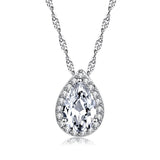 Platinum-Plated Drop Zircon Necklace And Earring – Jewelry Gift Ideas — 3