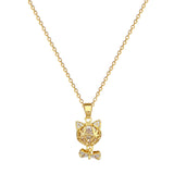 Necklace Light Luxury Full Diamond Bow Cat – Jewelry Gift Ideas — 3