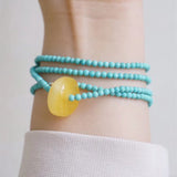 Turquoise High Porcelain Rose Beads Necklace – Jewelry Gift Ideas — 4