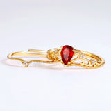 Garnet14K Gold Palace Retro Japanese Ring Girl – Gifts for Kids — 2