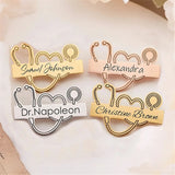 Smooth Engraved Name Stethoscope Brooch – Jewelry Gift Ideas — 4