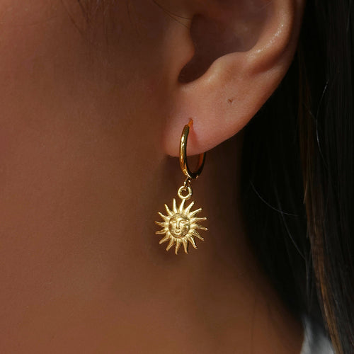 18K Gold Earrings Temperament Light Luxury Sun – Jewelry Gift Ideas — 1