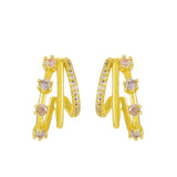 Fashion Three Rings Multilayer Diamond Earrings – Stylish Gifts — 15