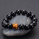 Natural Black Agate Bracelet Tiger Eye Bracelet – Jewelry Gift Ideas — 3