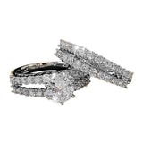 Hollow Double Layer Zircon Engagement Ring Set – Gifts for Couples — 5