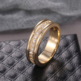 Simple Golden Sliver Rhinestones Ring Copper – Jewelry Gift Ideas — 5