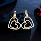 Double Love Earrings Micro Inlaid Zircon Double – Gifts for Couples — 5