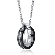Rhinestone Double Ring Titanium Steel Couple – Jewelry Gift Ideas — 6